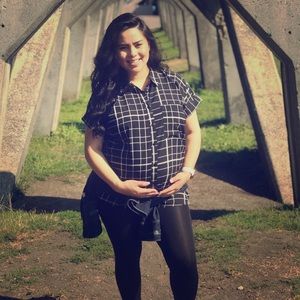 Plaid fashionable roomy blouse